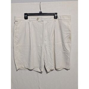 Tommy Bahama Pleated Casual Chino Silk Shorts Cream/Tan Men's Size 40